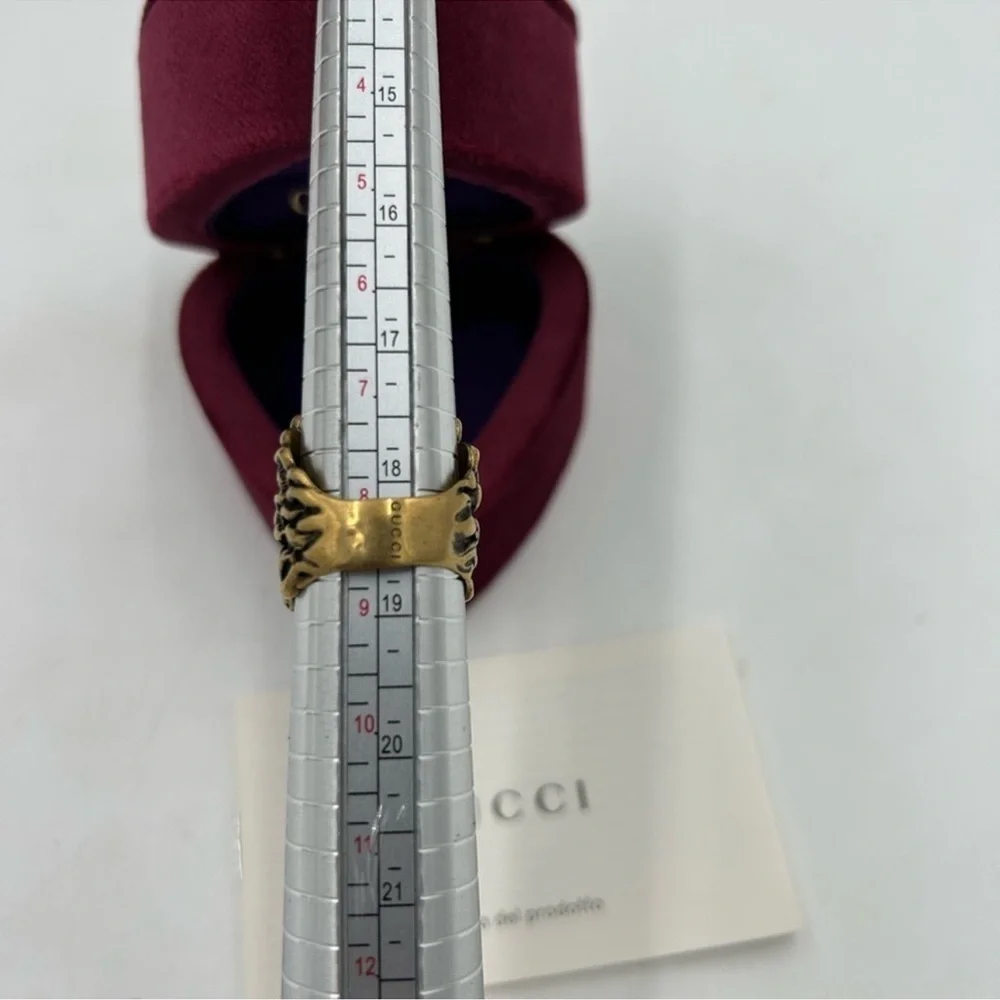Women’s Gucci Lionhead, motif sterling silver ring size 8–8.5 made Italy